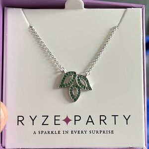 Cloverlux Crystal RYZE Leaf Necklace